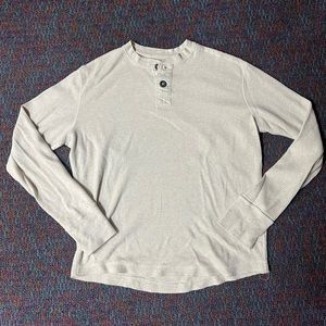 Beige Long sleeves Quarter Button Shirt